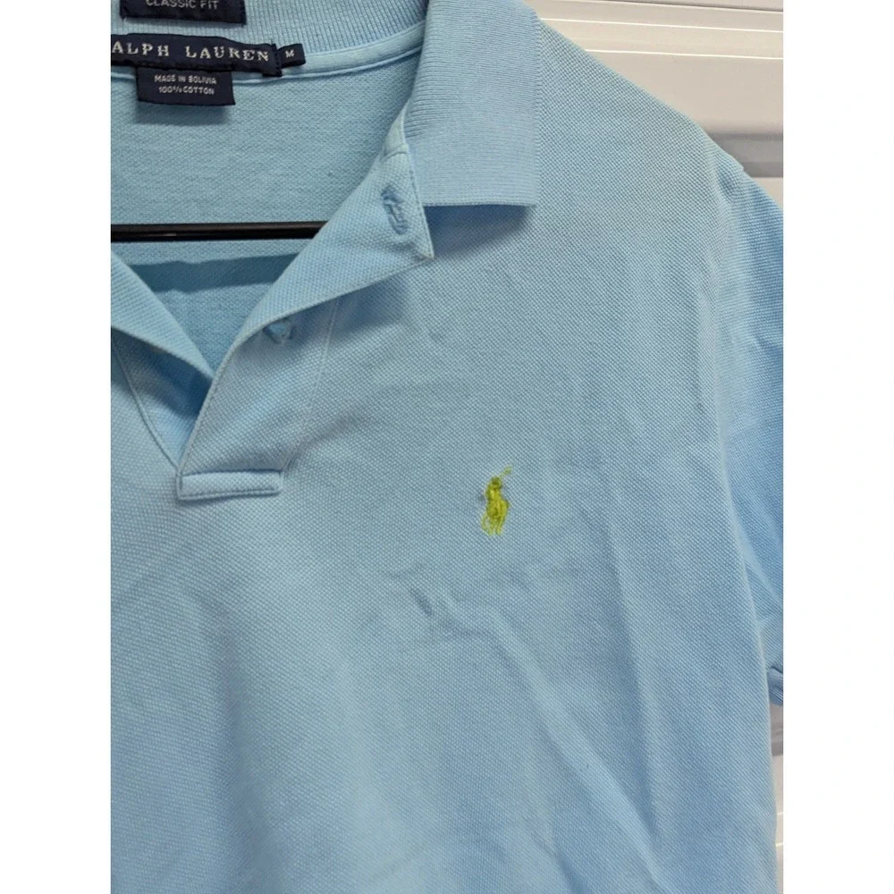 Nautical Preppy Polo Ralph Lauren Classic Fit Blue Polo Shirt Medium